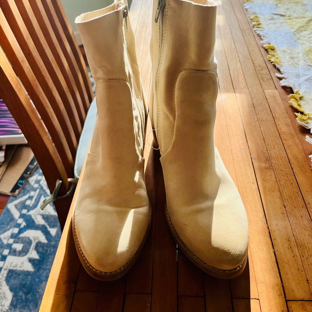 Diba Cream Ankle Heeled Boots